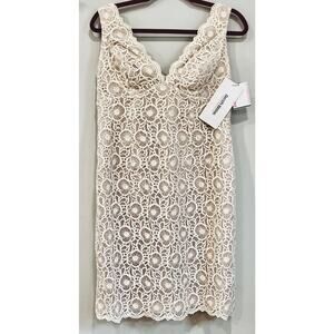 NWT Size 6 - R&M RICHARDS Ivory Cream Short Lace Dress - Wedding, Cocktail Party